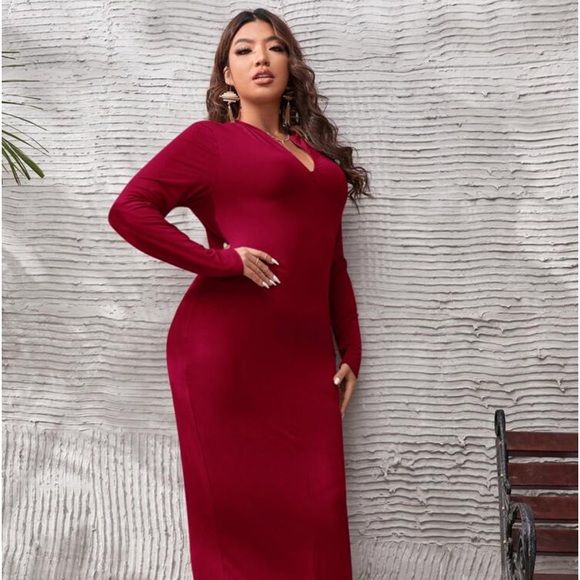 Plus Zip Up Bodycon Dress - Picture 2 of 4